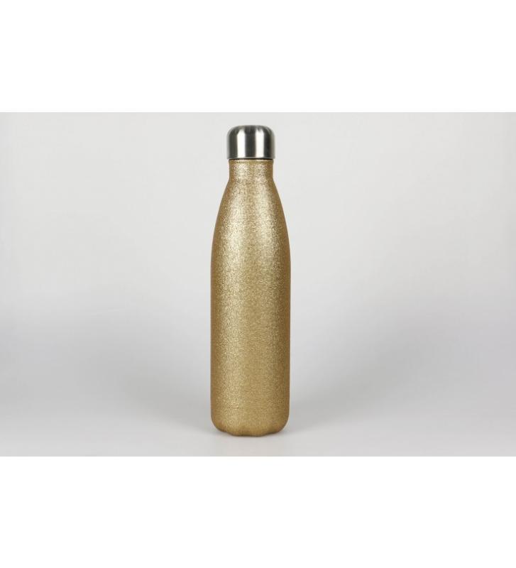 Botella laserable oro purpurina 500ml