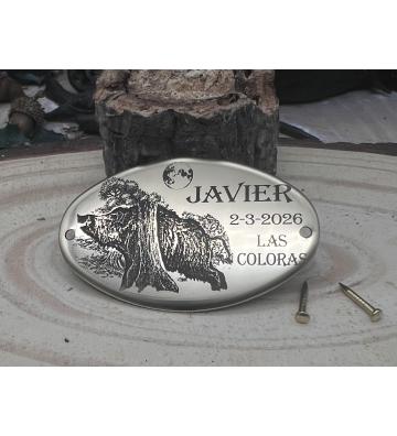 Chapa trofeo lacada jabalí...
